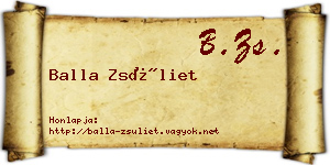 Balla Zsüliet névjegykártya