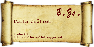 Balla Zsüliet névjegykártya